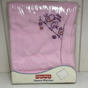 Vintage‎ Fisher Price Pink Baby Blanket Chirp Chirp Pink Fleece Blanket 2007